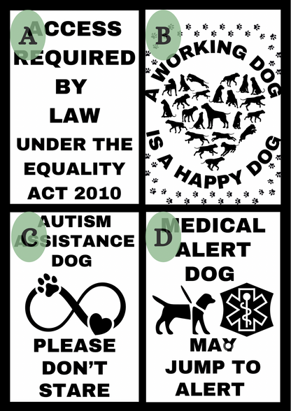 Custom Small Assistance Dog Hanging Signs